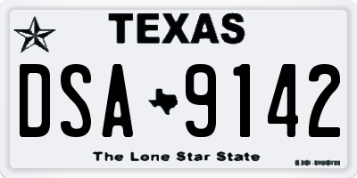 TX license plate DSA9142