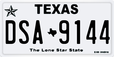 TX license plate DSA9144