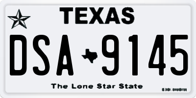 TX license plate DSA9145