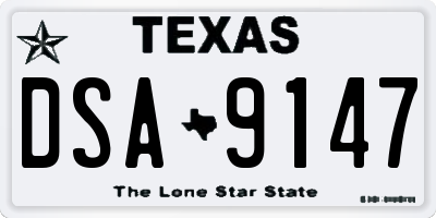 TX license plate DSA9147