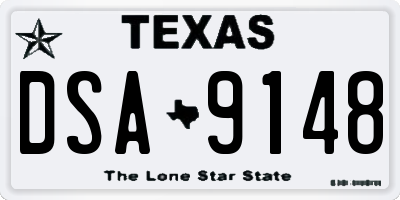 TX license plate DSA9148