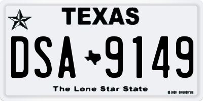 TX license plate DSA9149