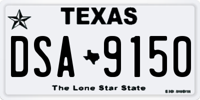 TX license plate DSA9150