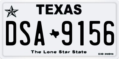 TX license plate DSA9156