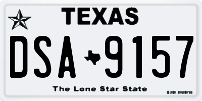 TX license plate DSA9157