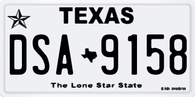 TX license plate DSA9158