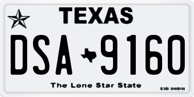 TX license plate DSA9160