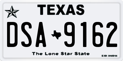 TX license plate DSA9162