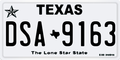 TX license plate DSA9163