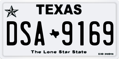 TX license plate DSA9169