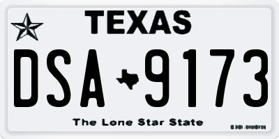 TX license plate DSA9173
