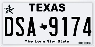 TX license plate DSA9174