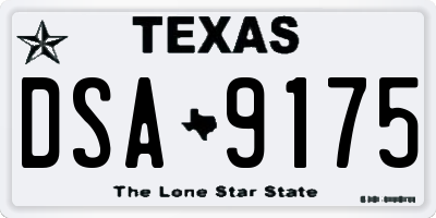 TX license plate DSA9175