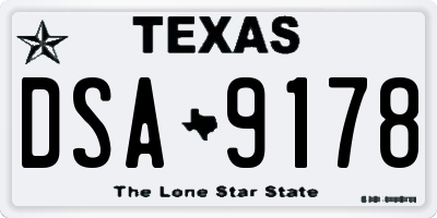 TX license plate DSA9178