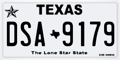 TX license plate DSA9179