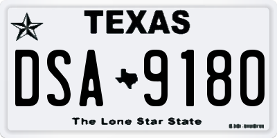 TX license plate DSA9180
