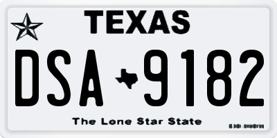 TX license plate DSA9182