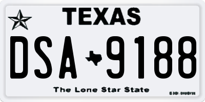 TX license plate DSA9188