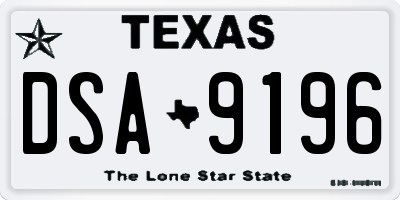 TX license plate DSA9196