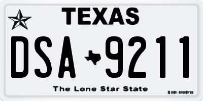 TX license plate DSA9211