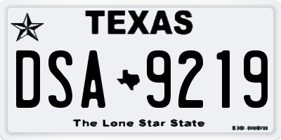 TX license plate DSA9219