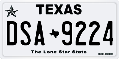 TX license plate DSA9224