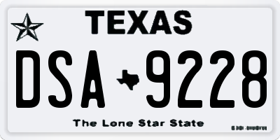 TX license plate DSA9228
