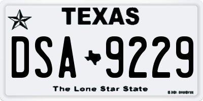 TX license plate DSA9229