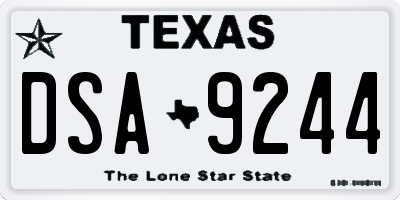 TX license plate DSA9244