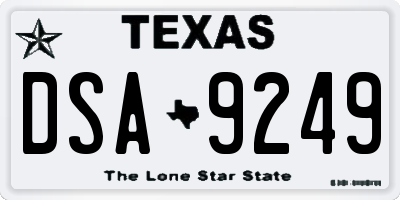 TX license plate DSA9249