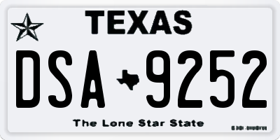 TX license plate DSA9252