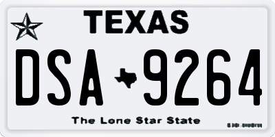TX license plate DSA9264