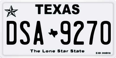 TX license plate DSA9270