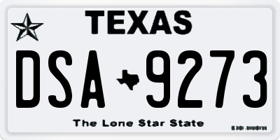 TX license plate DSA9273