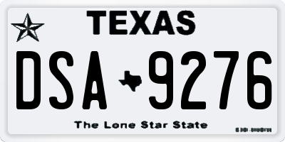 TX license plate DSA9276