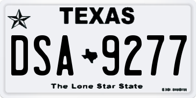 TX license plate DSA9277