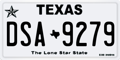 TX license plate DSA9279