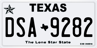 TX license plate DSA9282