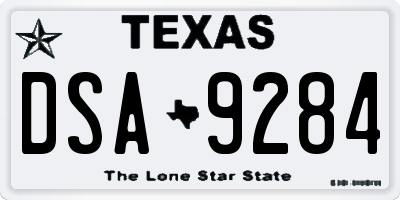 TX license plate DSA9284