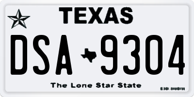 TX license plate DSA9304