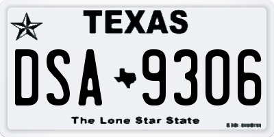 TX license plate DSA9306