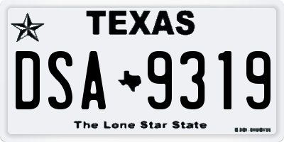 TX license plate DSA9319