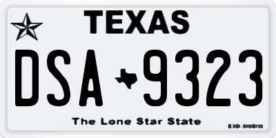TX license plate DSA9323
