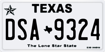 TX license plate DSA9324