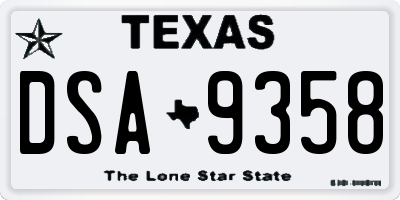 TX license plate DSA9358