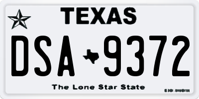 TX license plate DSA9372