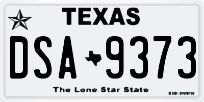 TX license plate DSA9373