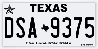 TX license plate DSA9375