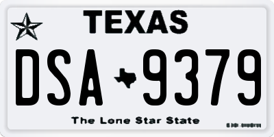 TX license plate DSA9379