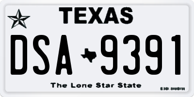 TX license plate DSA9391